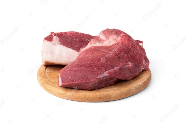 Premium Photo | Raw pork shoulder meat isolated on white background.