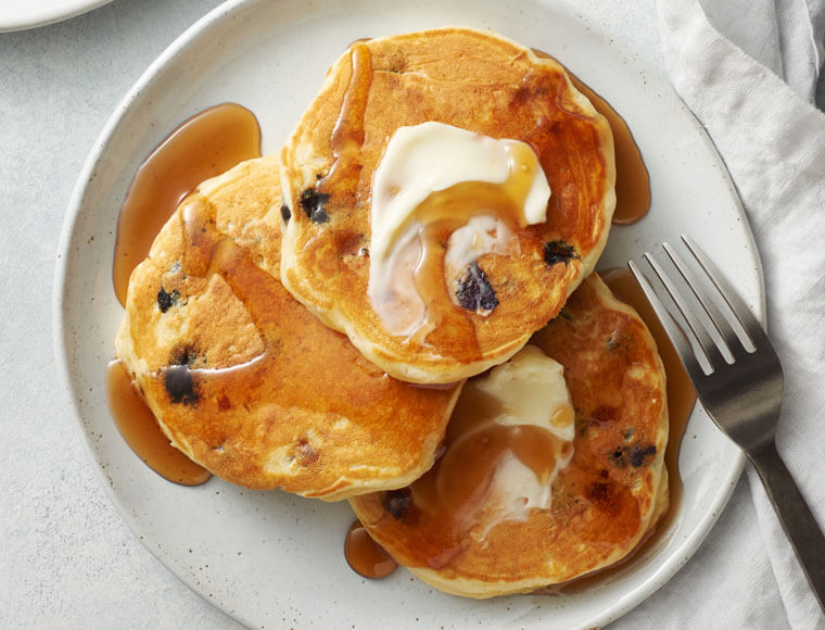 Blueberry Sour Cream Pancakes Recipe | Land O&#39;Lakes